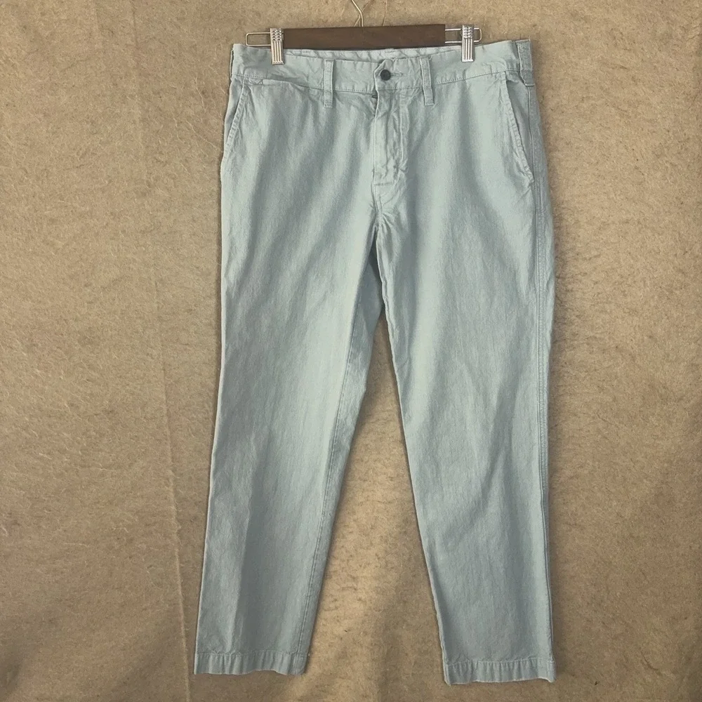 VTG Polo Ralph Lauren Slim Gi Fit Chinos Mens 33x29 Blue Lightweight - SIZE NOTE
